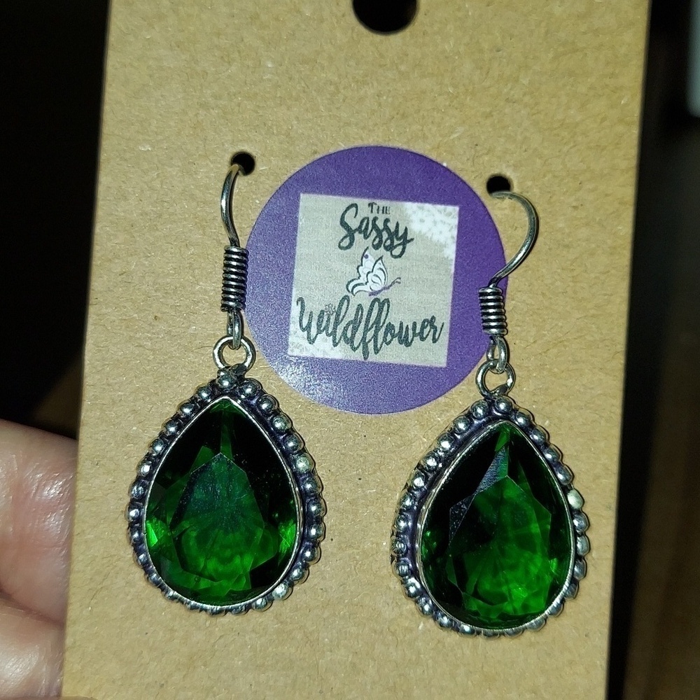 CHROME Diopside Sterling Silver Earrings
